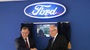 Shaking hands at the opening of the rebranded FordStore Preston site.