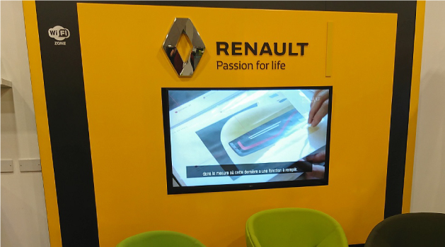 Renault yellow interactive screen.